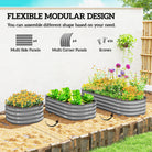 Outsunny Galvanised Raised Garden Bed, Metal Planter Box with Safety Edging, for Flowers, Herbs, Succulents, Silver - anydaydirect