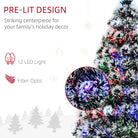 HOMCOM 3ft 90cm Green/White Artificial Christmas Tree W/ Prelit LED - anydaydirect