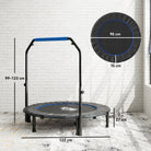 HOMCOM 48" Foldable Mini Fitness Trampoline, with Adjustable Foam Handle, Blue - anydaydirect