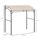 Outsunny 2.2 x 1.5 m BBQ Grill Gazebo Tent, Garden Grill with Metal Frame, Curved Canopy and 10 Hooks, Outdoor Sun Shade, Beige - anydaydirect