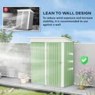 Outsunny 5'x3'x6' Metal Garden Shed Roofed Lean-to Shed for Tool Motor Bike, with Adjustable Shelf, Lock, Gloves, Green - anydaydirect