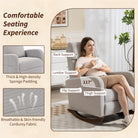 HOMCOM Corduroy Rocking Armchair - Grey - anydaydirect