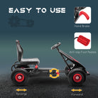 HOMCOM Pedal Go-Kart: Adjustable Seat, Inflatable Tyres & Handbrake for Kids, Red - anydaydirect