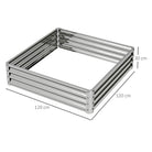 Outsunny Square Raised Garden Bed Box with Weatherized Steel Frame for Vegetables, Flowers, & Herbs, 120 x 120 x 30cm, Silver Tone - anydaydirect
