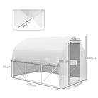 Outsunny 3 x 2(m) Walk-in Polytunnel Greenhouse, Zipped Roll Up Sidewalls, Mesh Door, 6 Mesh Windows, Tunnel Warm House Tent with PE Cover, Complimentary Plant Labels and Gloves, White - anydaydirect