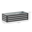 Outsunny Set of Two 110 x 50cm Steel Planter Boxes -  Light Grey - anydaydirect