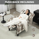 HOMCOM 160° Reclining Armchair, with Footrest - Brown - anydaydirect