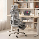 HOMCOM Ergonomic Office Chair, High Back Mesh Desk Chair, Grey - anydaydirect
