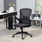 Vinsetto Mesh Back Office Chair, with Flip-Up Arms - Black - anydaydirect