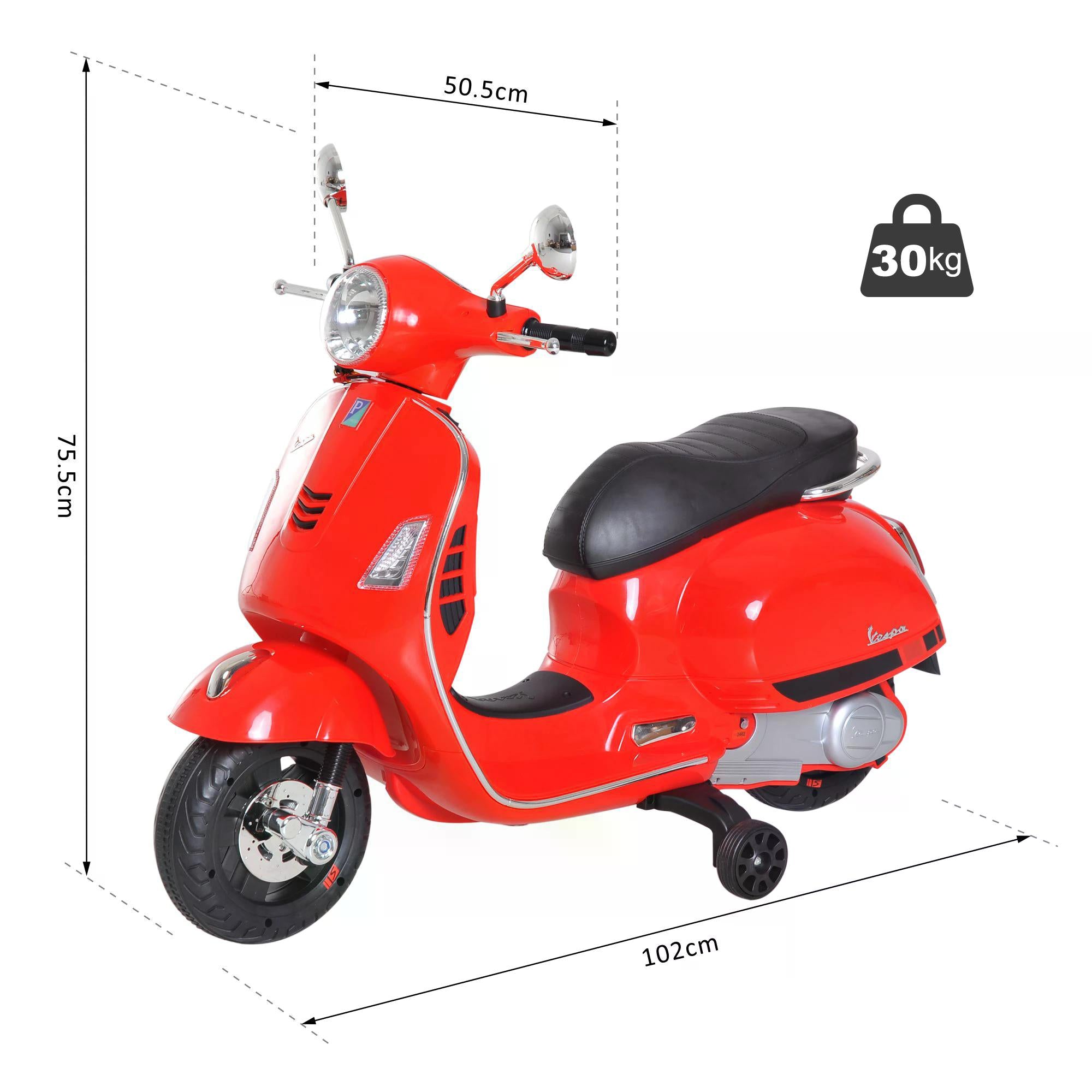 HOMCOM Kids' Motorcycle Ride-On: 6V with LED Illumination, Safe and Thrilling, Crimson - anydaydirect