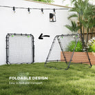 HOMCOM Double Sided Football Rebounder Net, Football Rebound Goal with Five Adjustable Angles, Black - anydaydirect