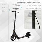 HOMCOM Kick Scooter, Folding 2 Wheel Scooter for 14+ Teens Adults, with Dual Brake System, Dual Suspension, 230mm Big Wheels, 3 Adjustable Handlebar, up to 100KG, Black - anydaydirect