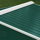 Outsunny 8 x 6 ft Metal Garden Storage Shed Corrugated Steel Roofed Tool Box with Ventilation and Sliding Doors, Green - anydaydirect