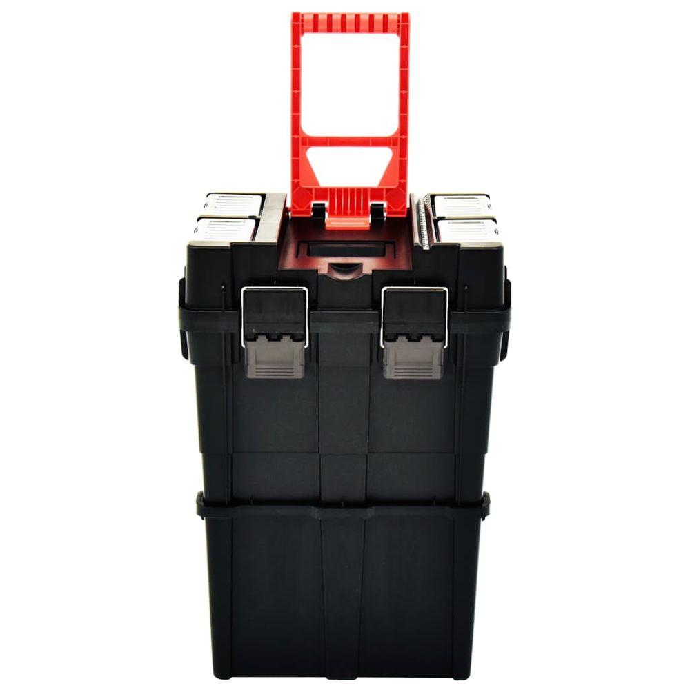 Toolbox Trolley Black and Red Polypropylene 46x36x41 cm - anydaydirect