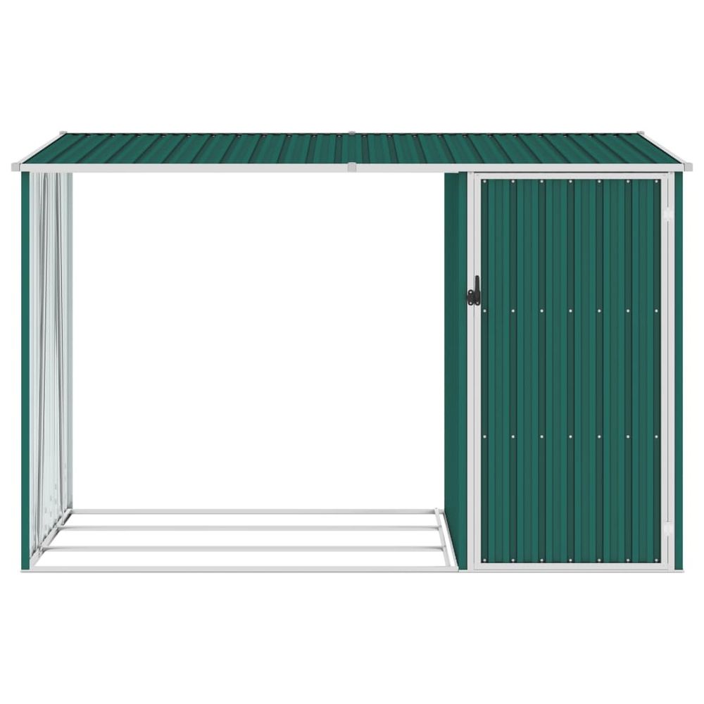 Galvanized Steel Garden Firewood Shed with Log Rack 245x98x159 cm - anydaydirect