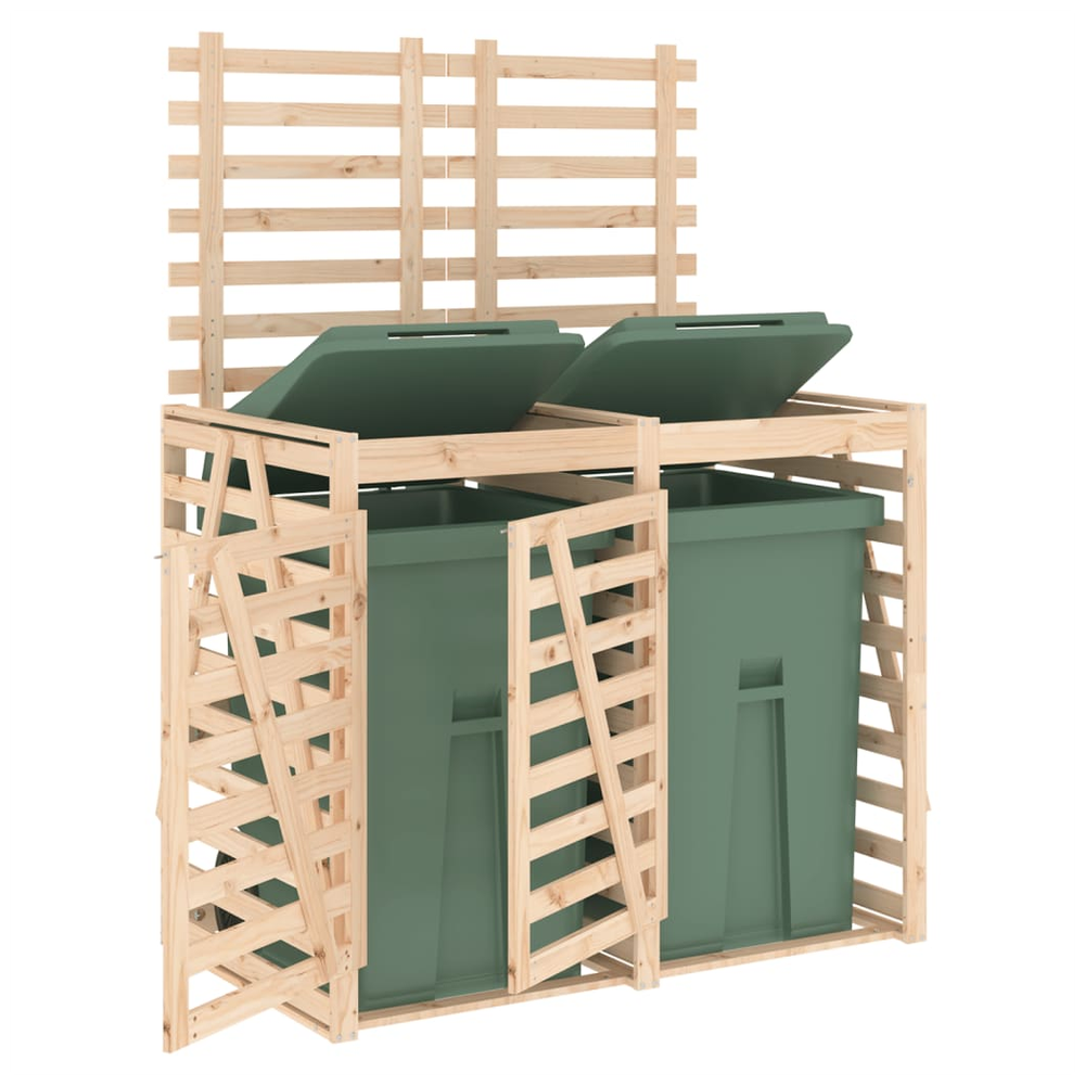 vidaXL Double Wheelie Bin Storage Solid Wood Pine - anydaydirect