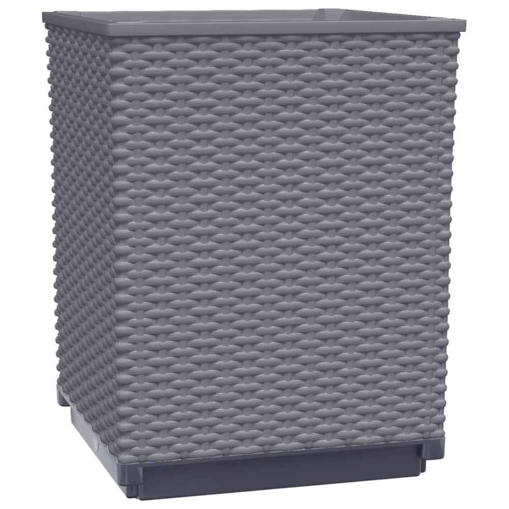 vidaXL Planters 2 pcs Dark Grey 30x30x37 cm Polypropylene - anydaydirect