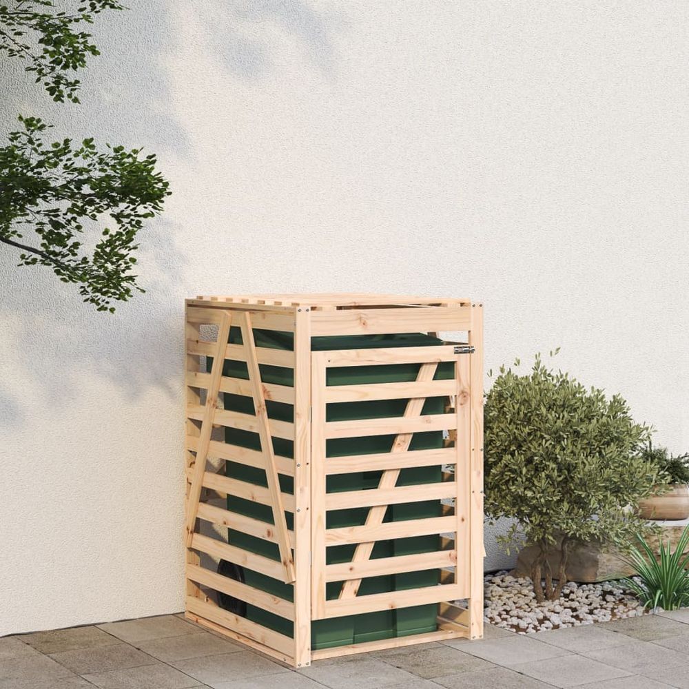 vidaXL Wheelie Bin Storage 84x90x128.5 cm Solid Wood Pine - anydaydirect