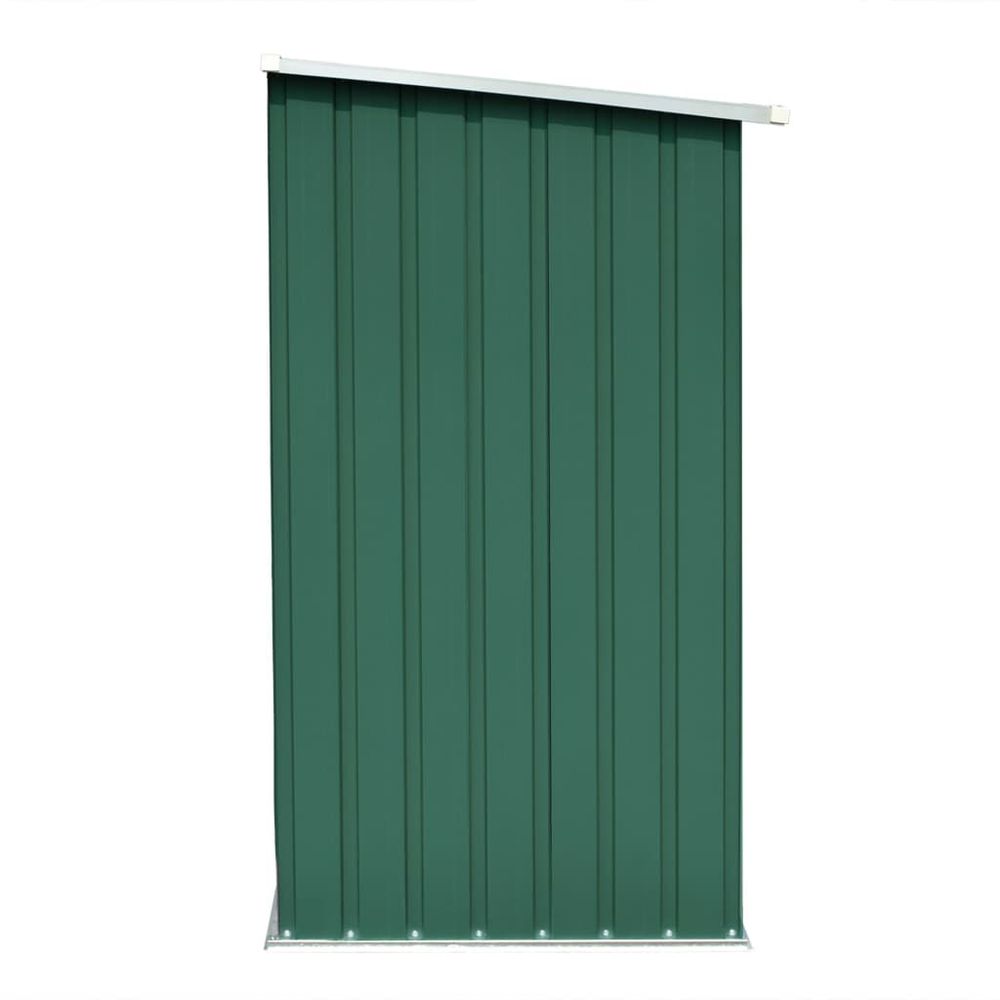 Durable Galvanised Steel Garden Log Storage Shed - Green 163cm - anydaydirect