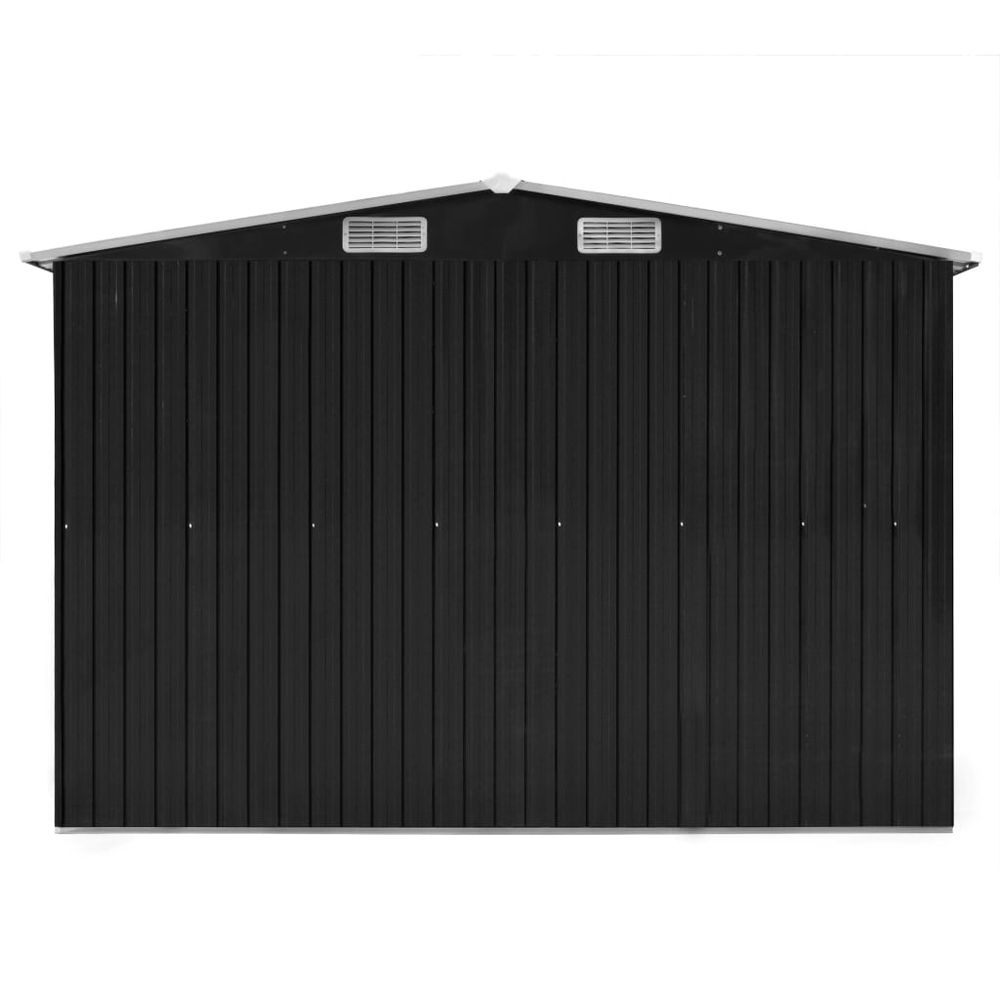 Durable Anthracite Garden Shed 257x990x181 cm Galvanized Steel - anydaydirect