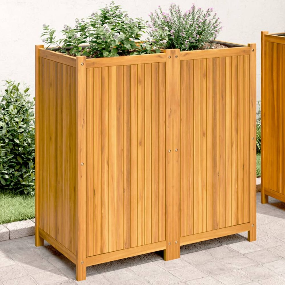 vidaXL Garden Planter with Liner 31x31x30 cm Solid Wood Acacia - anydaydirect