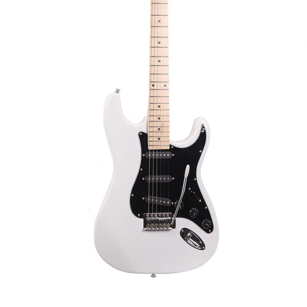 Glarry GST Stylish Electric Guitar Kit with Black Pickguard White - anydaydirect