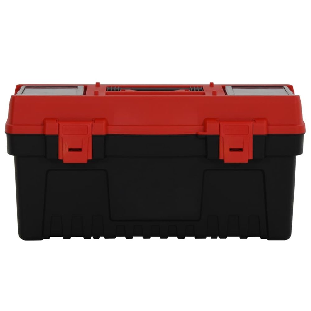 2 Piece Tool Box Set Black and Red Polypropylene - anydaydirect