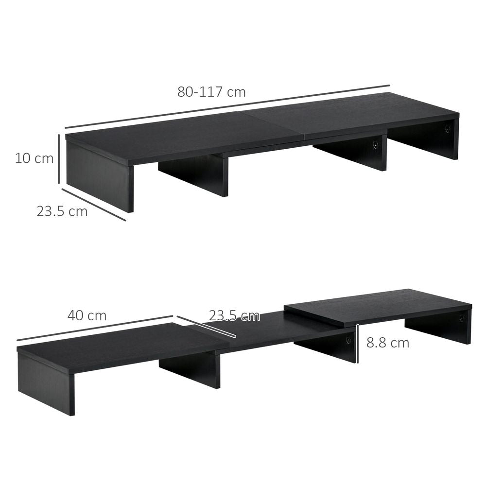 Monitor Stand Screen Riser w/ Adjustable Length for Two Laptop Max Vinsetto - anydaydirect