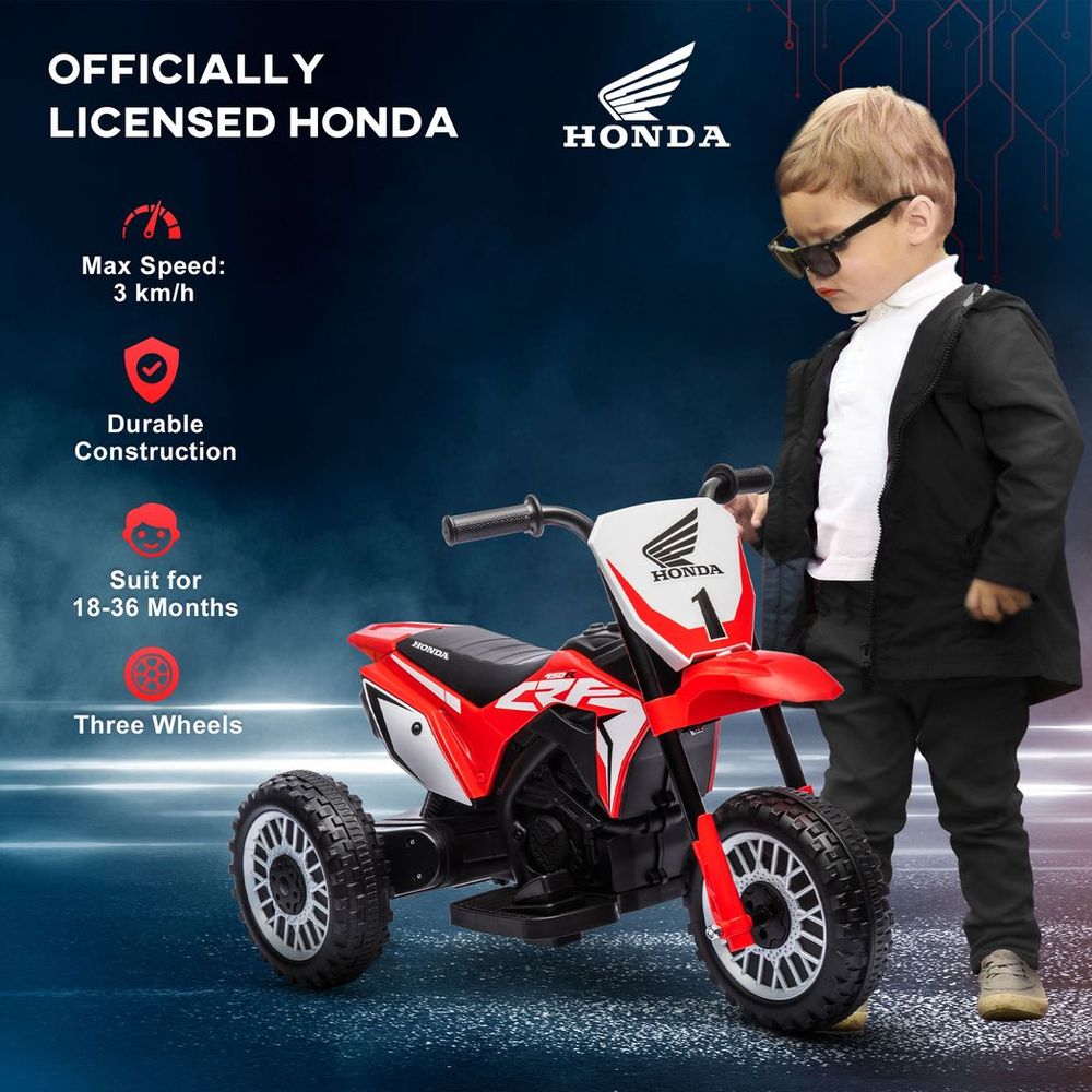 HOMCOM Honda CRF450RL Licensed 6V Kids Electric Motorbike with Horn - Red - anydaydirect