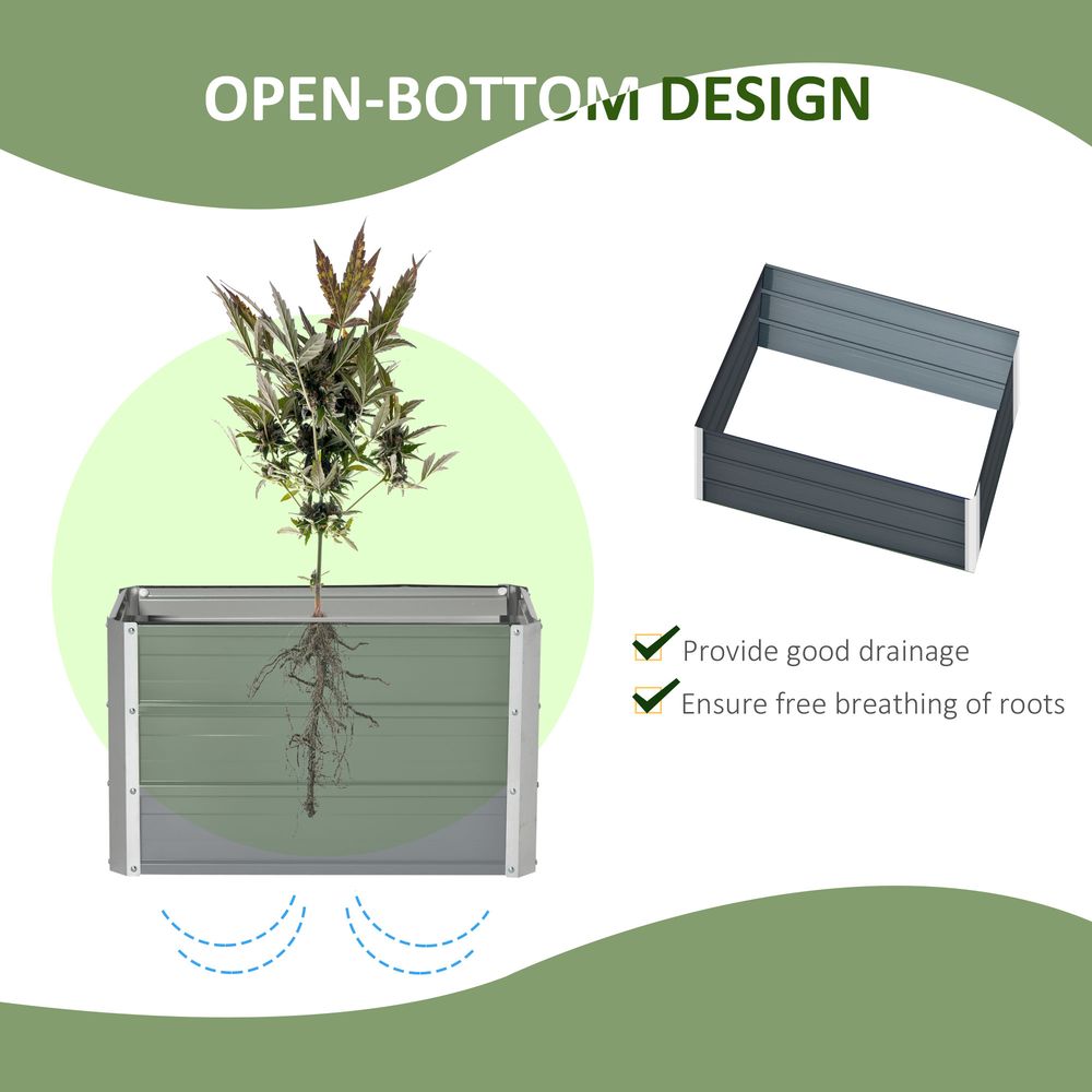 Raised Garden Bed, Elevated Planter Box & Gloves, Grey - anydaydirect