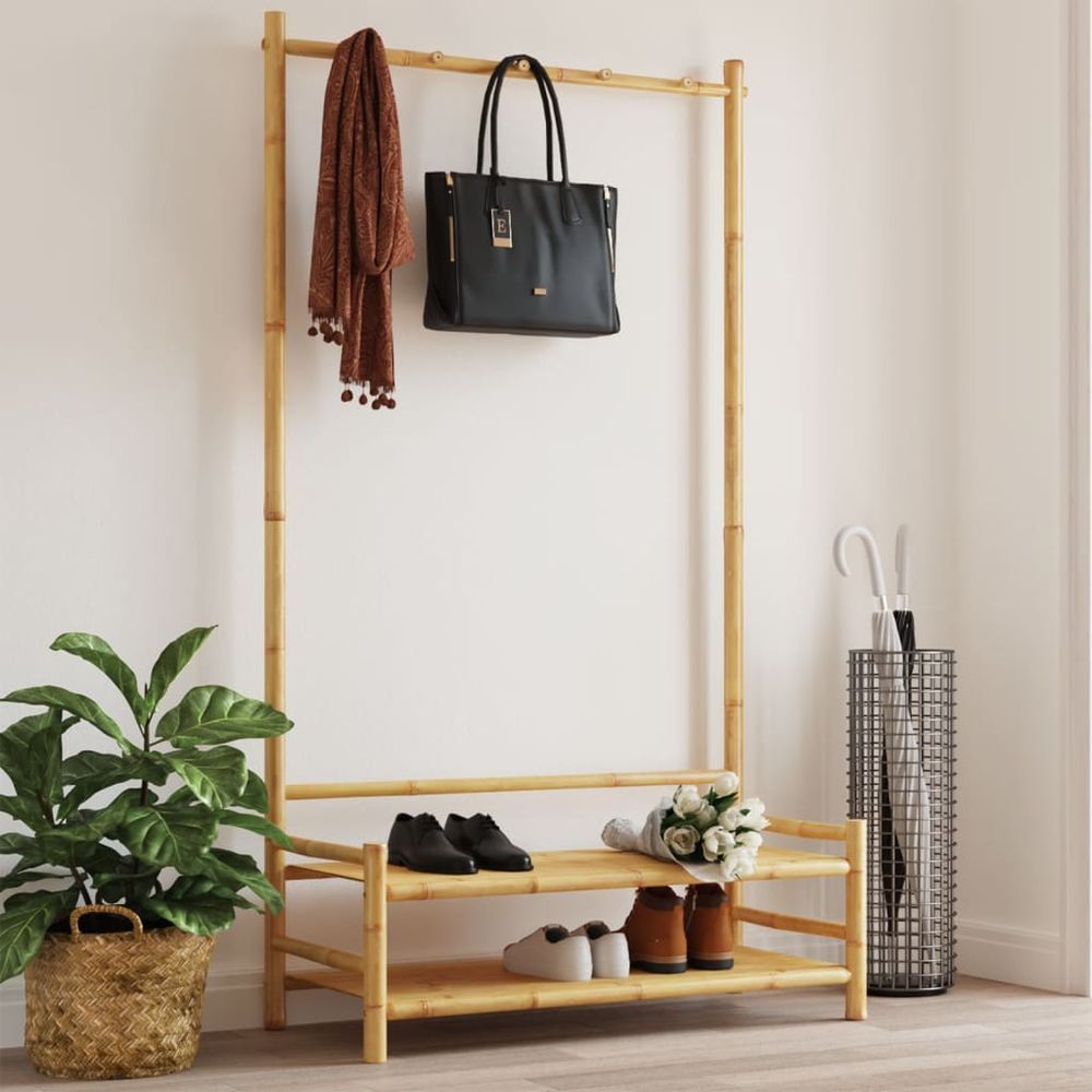 vidaXL Clothes Rack with Shelves 103x40x183 cm Bamboo - anydaydirect