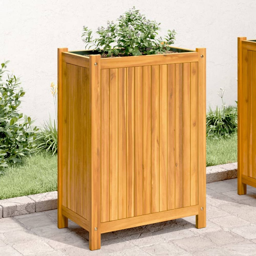 vidaXL Garden Planter with Liner 31x31x30 cm Solid Wood Acacia - anydaydirect