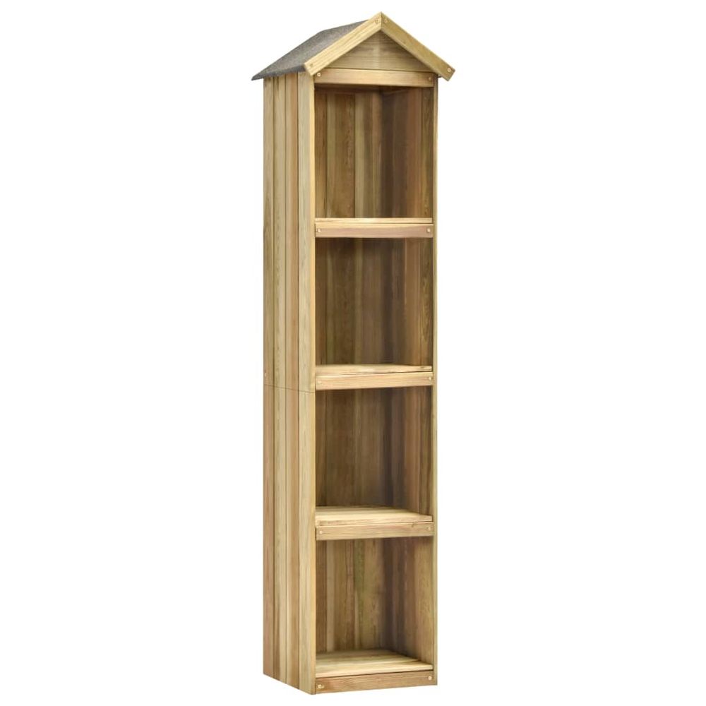 Durable Pinewood Garden Tool Shed with Shelves and Weatherproof Roof - anydaydirect