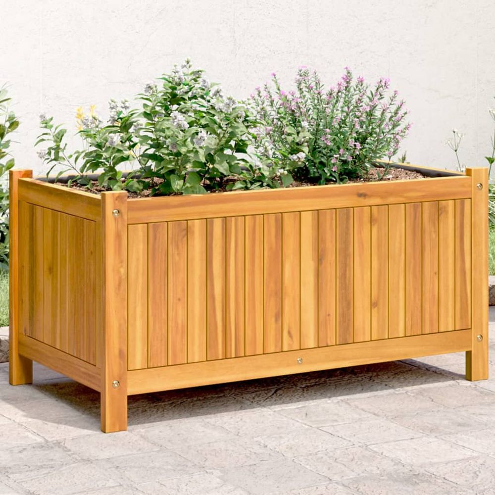 vidaXL Garden Planter with Liner 31x31x30 cm Solid Wood Acacia - anydaydirect