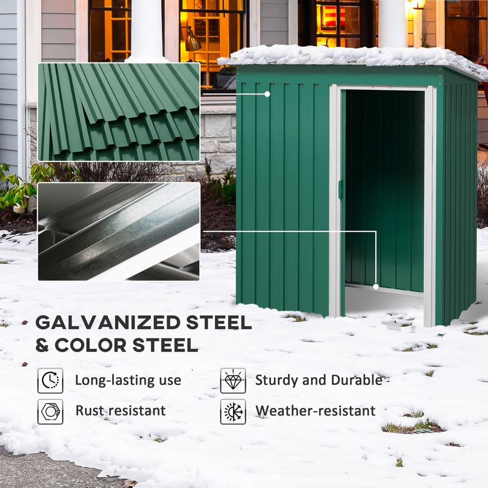 Outsunny 5x3ft Garden Metal Storage Shed with Sliding Door - anydaydirect