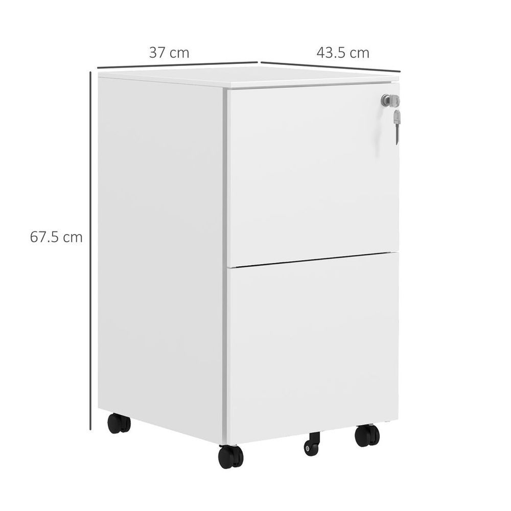 Vinsetto Steel File Cabinet with Lock and Hanging Bar for Letter A4 Legal Size - anydaydirect