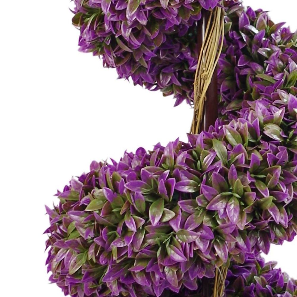 90cm Purple Large Leaf Spiral with Decorative Planter - anydaydirect