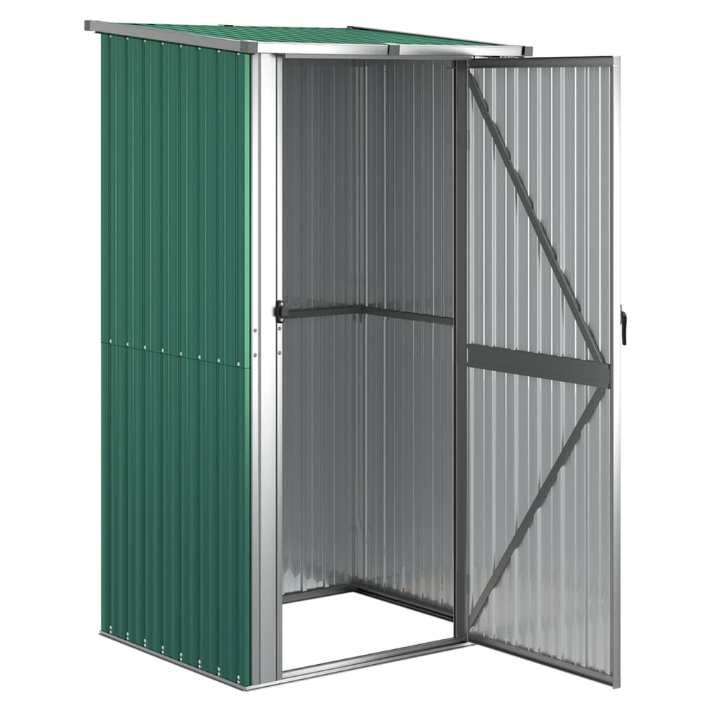 Secure Green Garden Shed 118.5x97x209.5 cm Galvanized Steel - anydaydirect