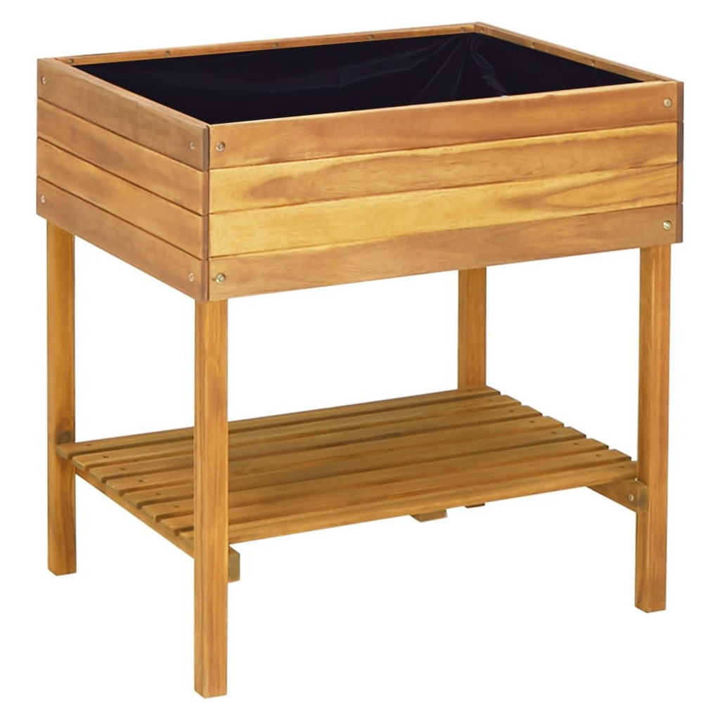 vidaXL Raised Garden Planter 78.5x58.5x78.5 cm Solid Acacia Wood - anydaydirect