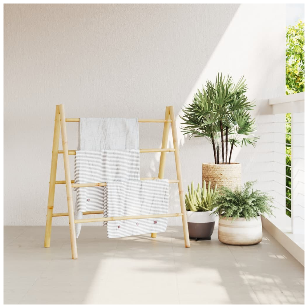 vidaXL Double Towel Ladder with 4 Rungs 90x50x100 cm Bamboo - anydaydirect