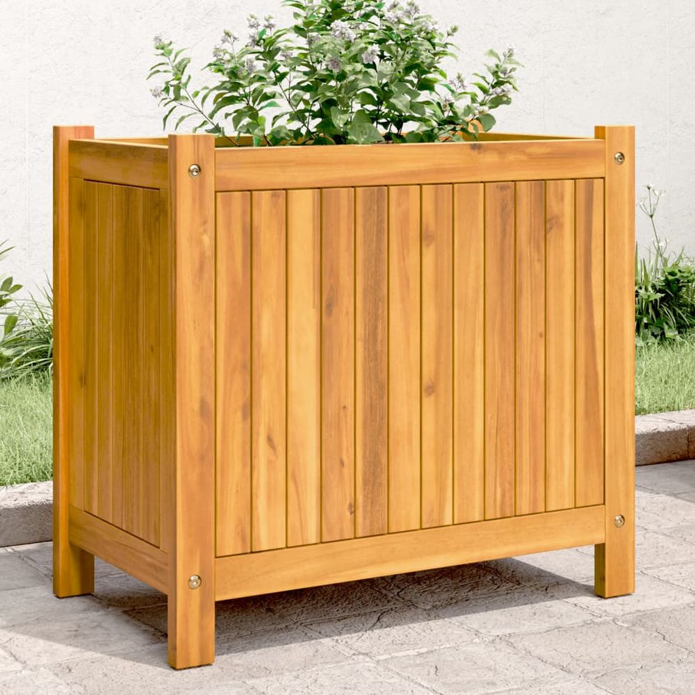 vidaXL Garden Planter with Liner 31x31x30 cm Solid Wood Acacia - anydaydirect