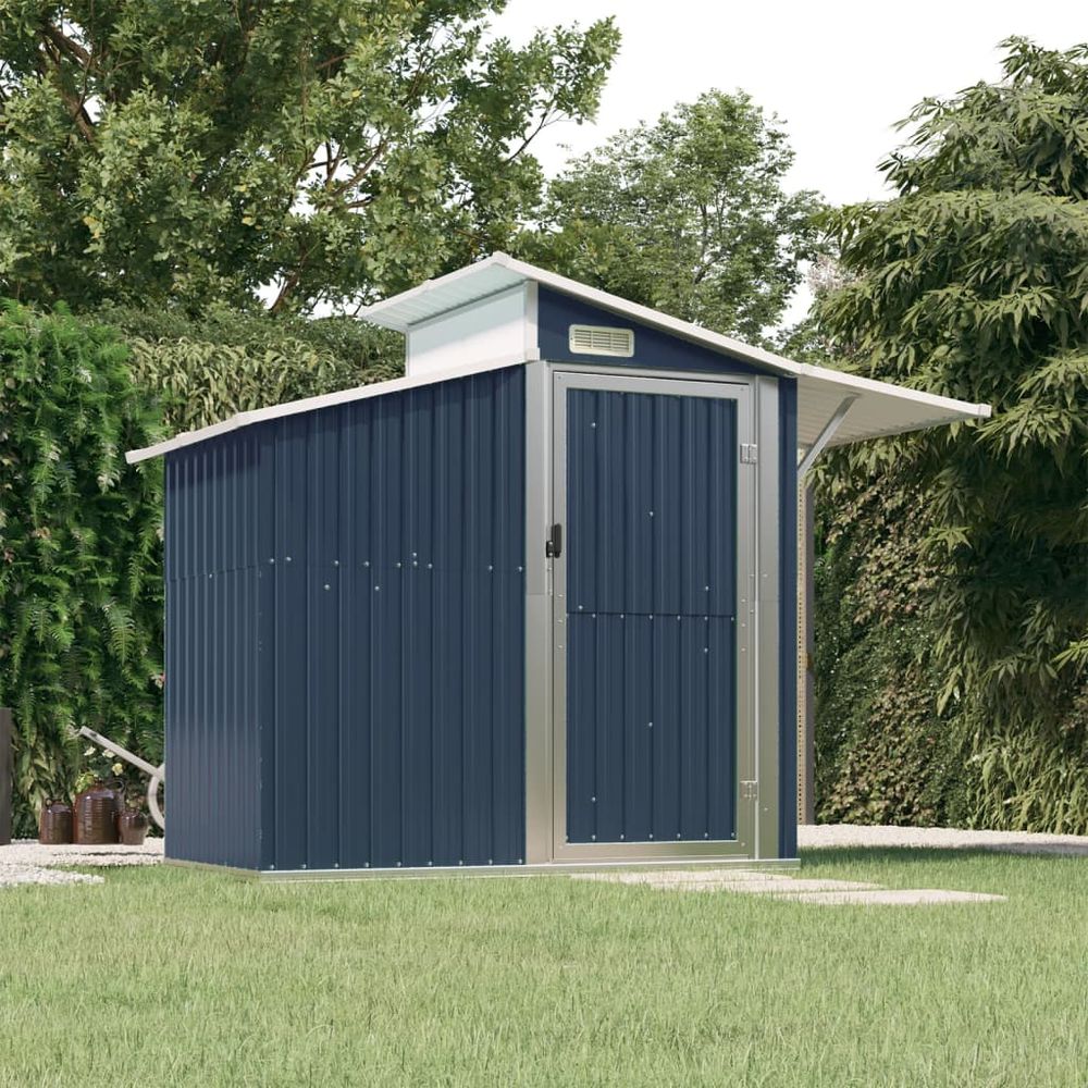 Durable Green Galvanised Steel Garden Shed 270x130x208.5 cm - anydaydirect