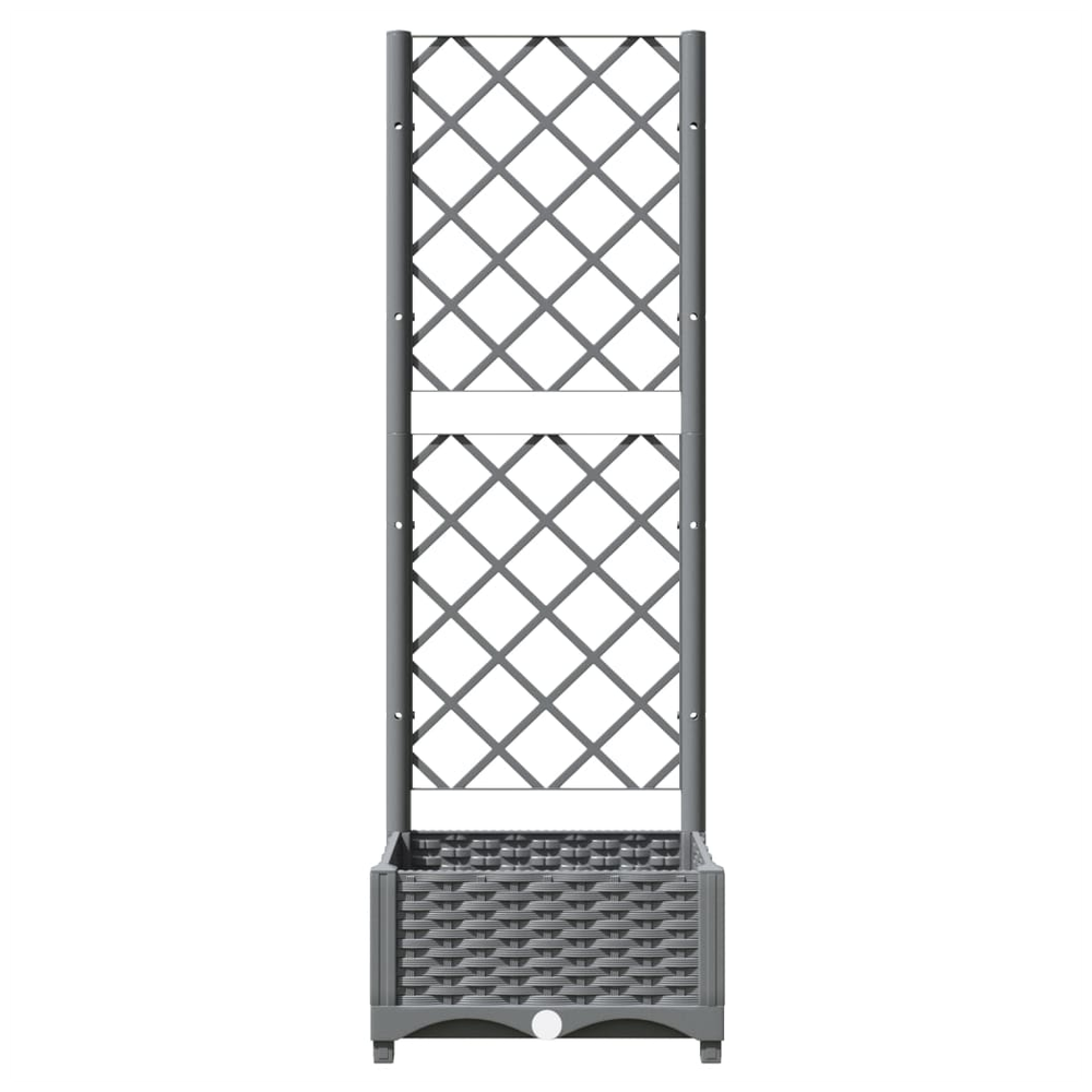 Garden Planter with Trellis Light Grey 40x40x121.5 cm PP - anydaydirect