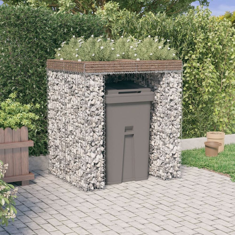 Gabion Wall for Triple Garbage Wheelie Bin Galvanised Iron - anydaydirect