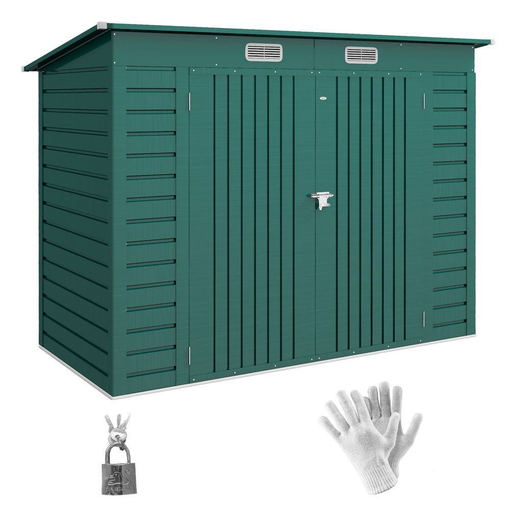 Outsunny 8x4ft Metal Garden Storage Shed with Double Doors - anydaydirect