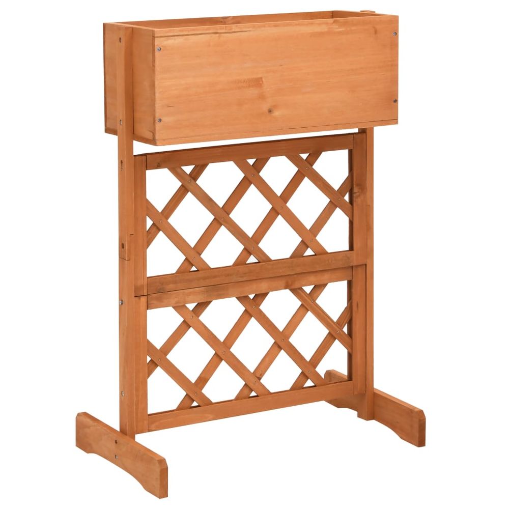 vidaXL Garden Trellis Planter Orange 45x30x74 cm Solid Firwood - anydaydirect