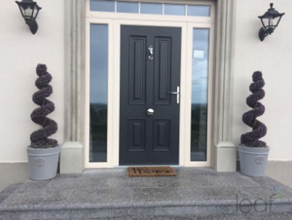 90cm Purple Large Leaf Spiral with Decorative Planter - anydaydirect