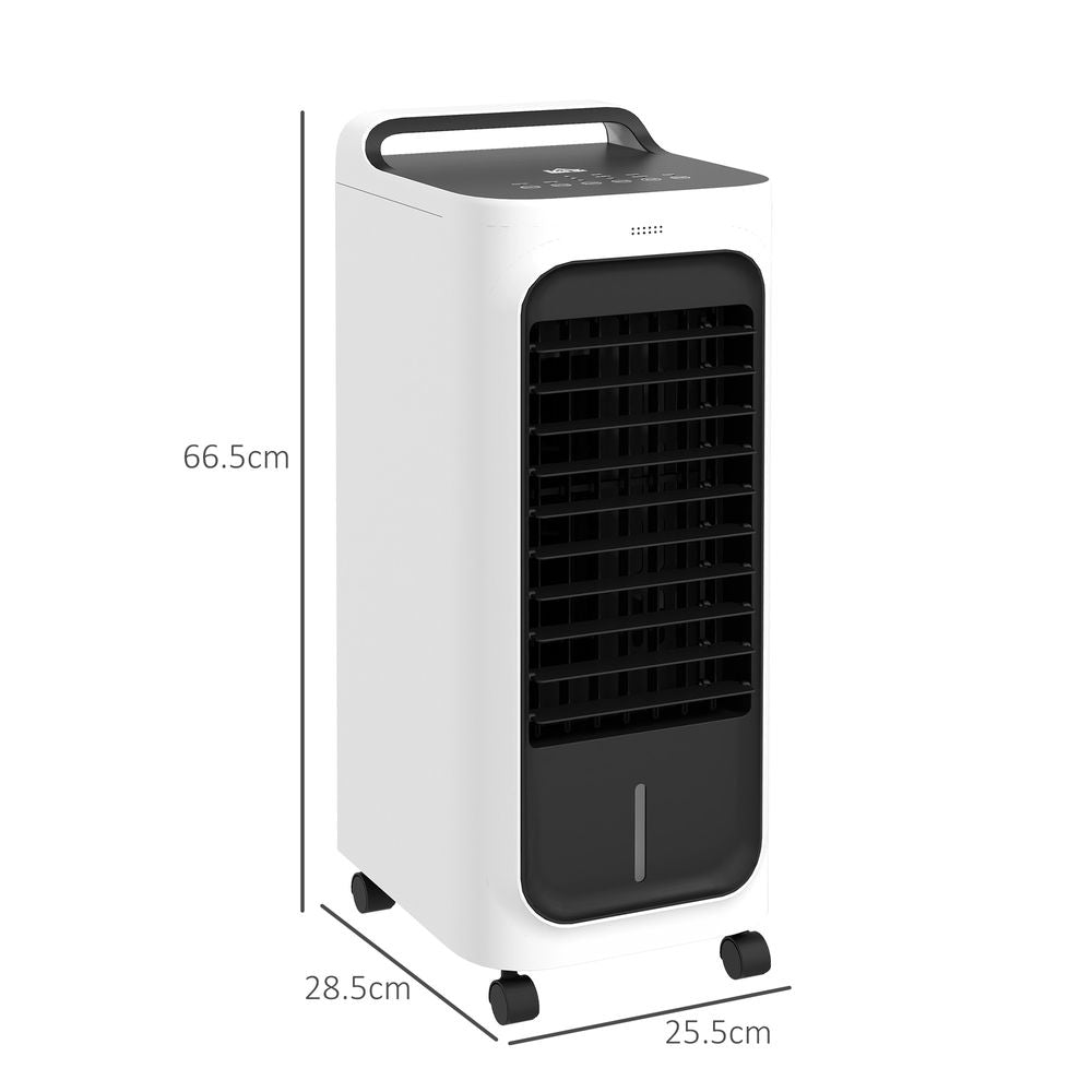 HOMCOM Mobile Air Cooler for Home Office, with Oscillation, Ice Packs - anydaydirect