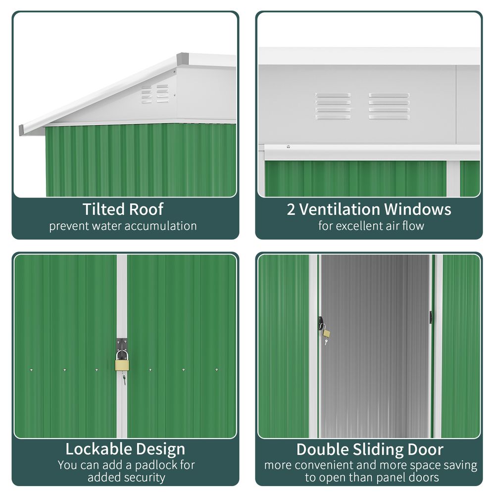 Durable Outsunny Garden Storage Shed with Sliding Door & Ventilation - anydaydirect