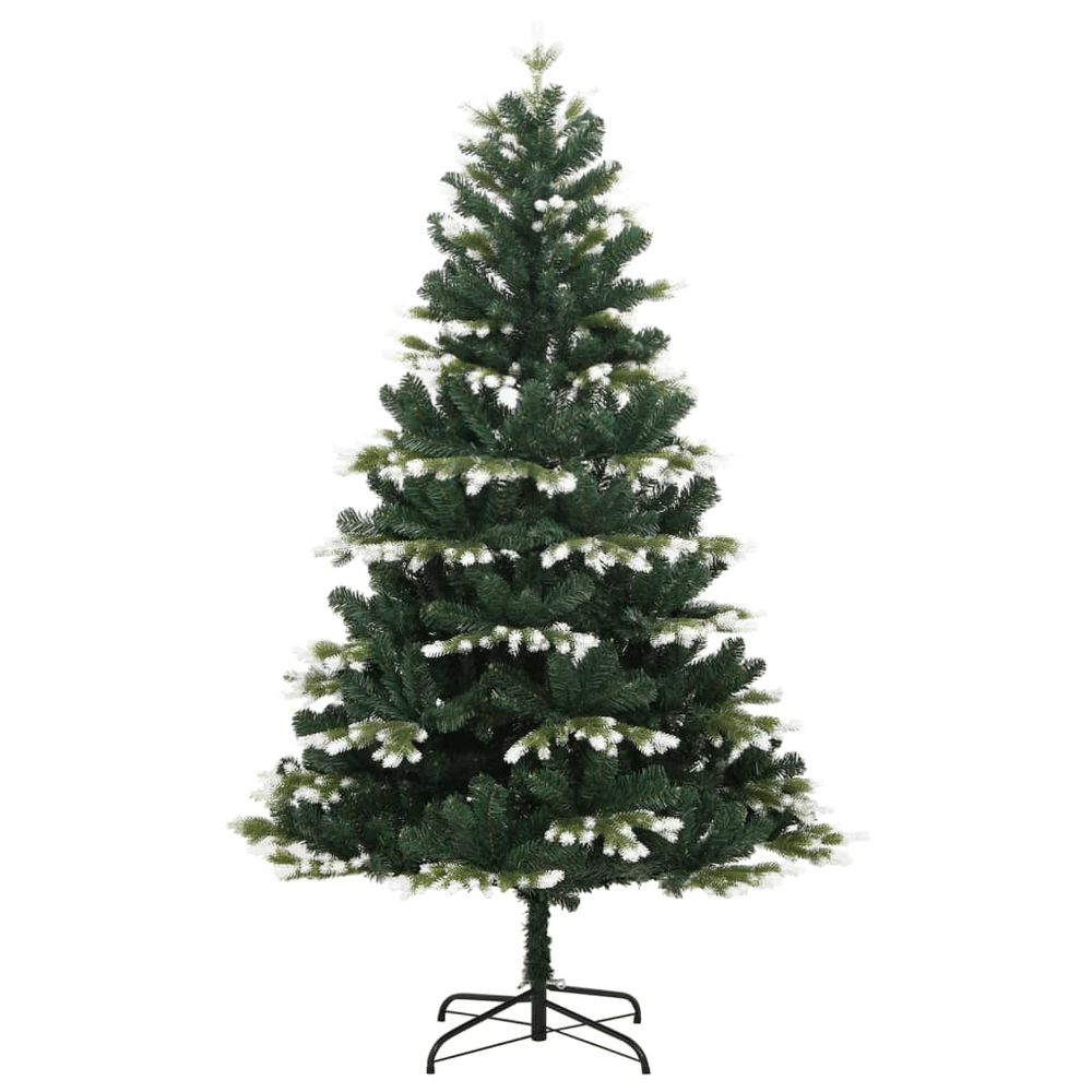 vidaXL Artificial Hinged Christmas Tree with Flocked Snow 4ft to 8ft - anydaydirect